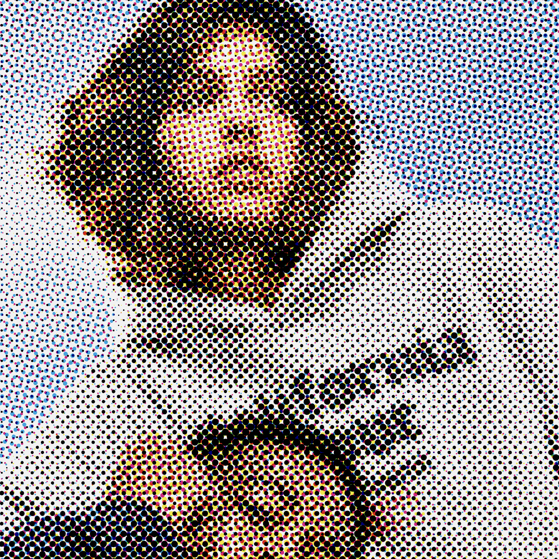 The same photograph screened into a single black ink